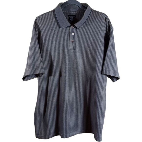 Other - Knightsbridge Golf Polo Shirt Mens Sz XL Grey Striped Short Sleeve Cotton Stripe